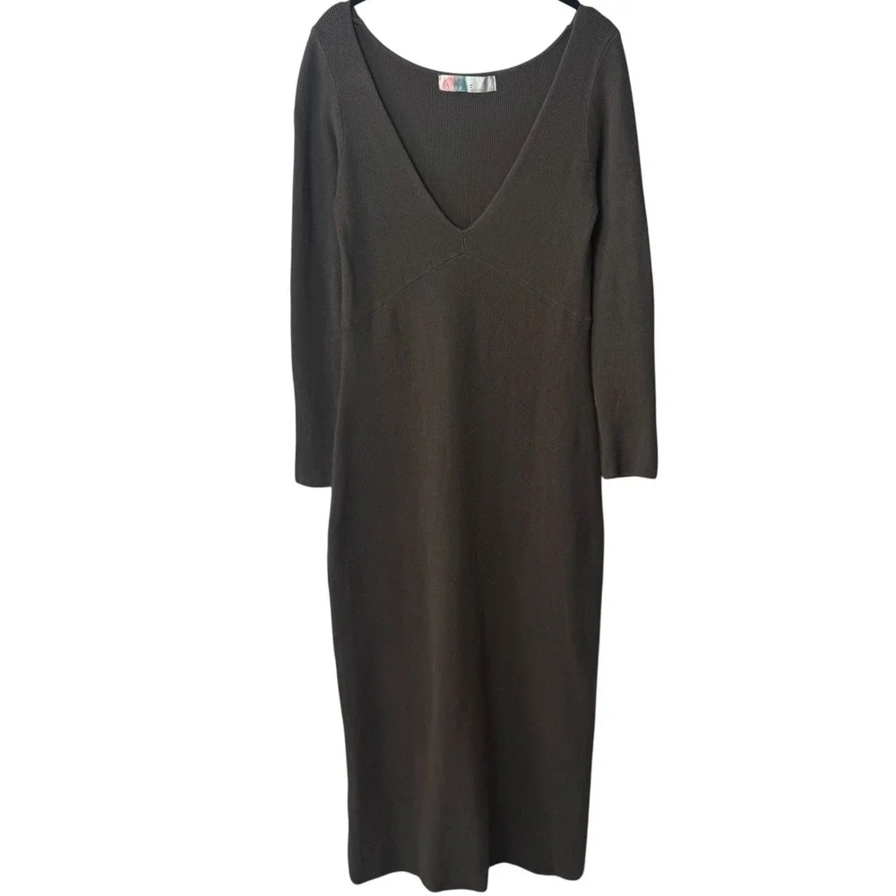Free People Beach‎ Trixie Sweater Maxi Dress Ribbed Coastal Minimalist Chic M